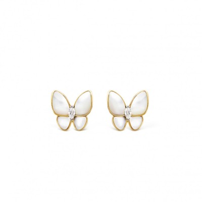 VAN CLEEF ARPELS TWO BUTTERFLY EARRINGS